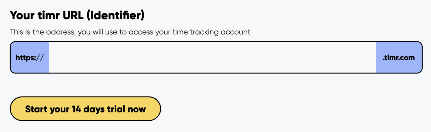 timr trial account setup