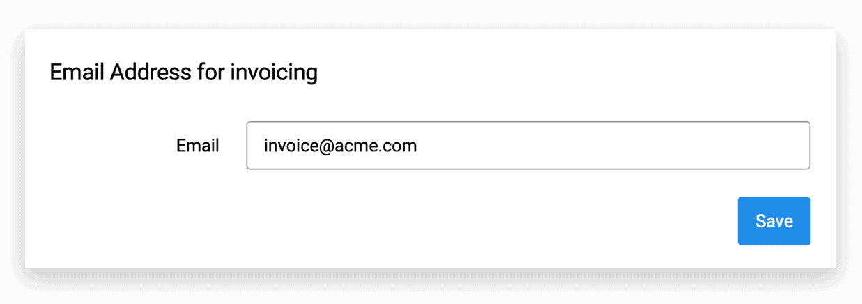 Email Address for invoicing