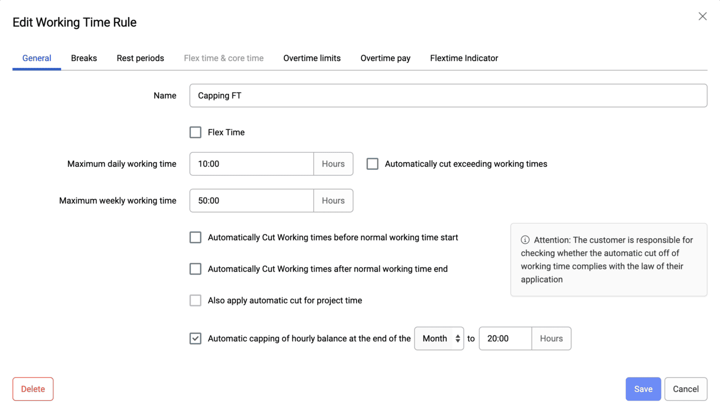 Automatic capping end of month
