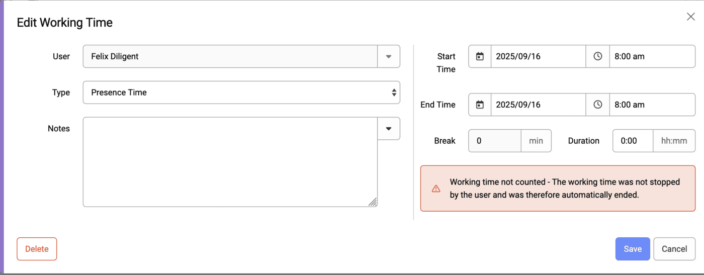 Stopped automatically