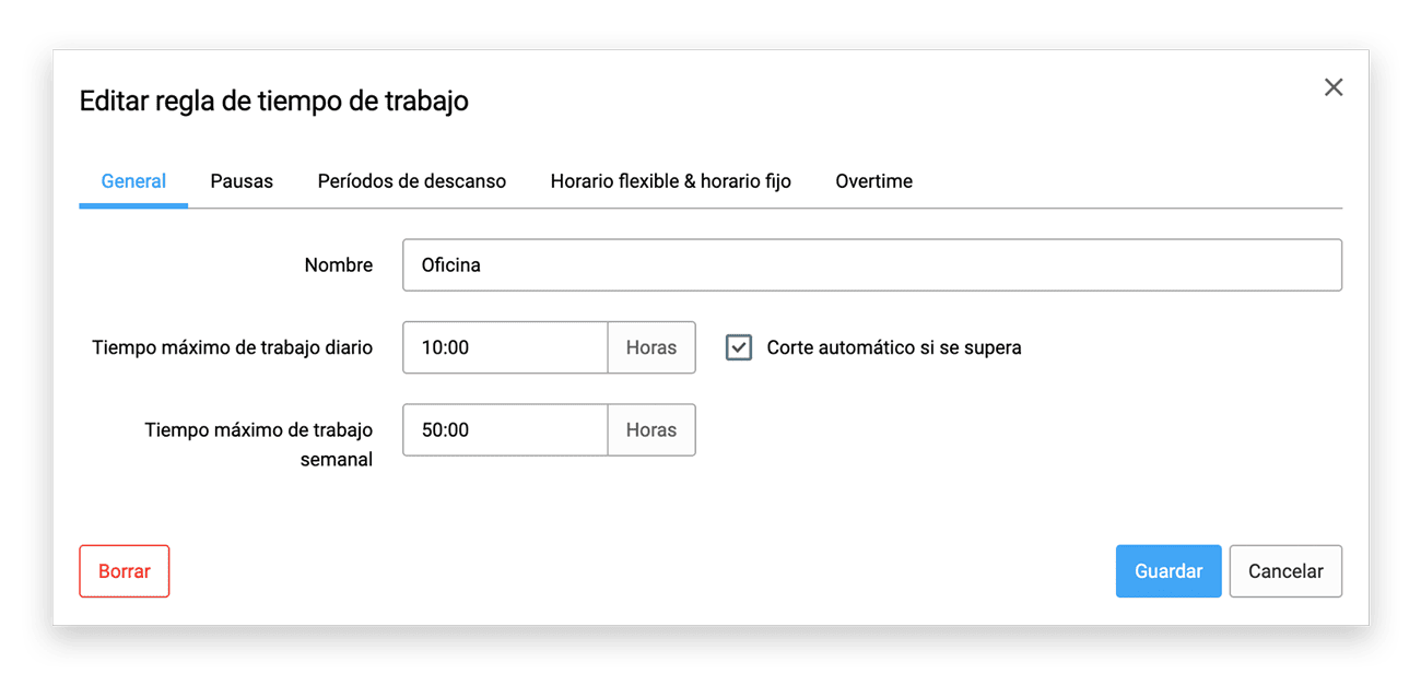 ajustes corte automatico