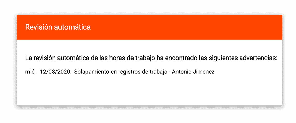 Solapaciones de tiempos de trabajo