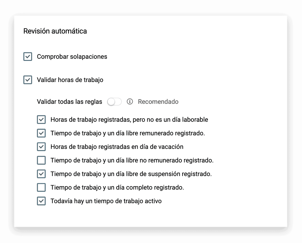 ajustes revision automatica