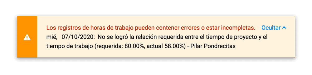 comprobacion tiempo de trabajo y proyecto