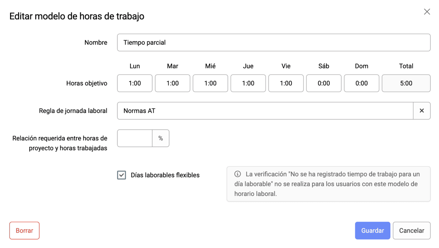 Días laborales flexibles