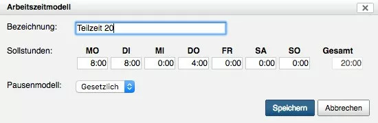 Zeiterfassung Arbeitszeitmodell