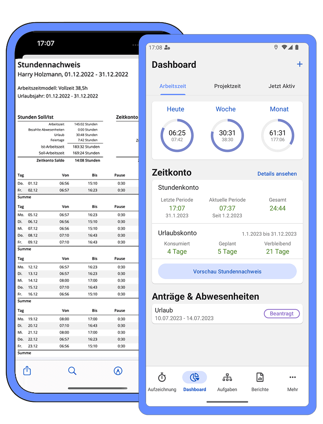 timr mobile Apps - iOS und Android