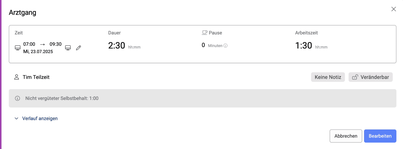 Arztgang während Normalarbeitszeit