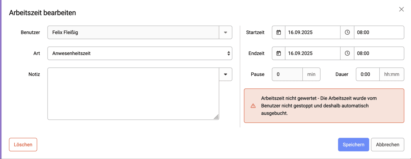 Automatisch ausgebucht
