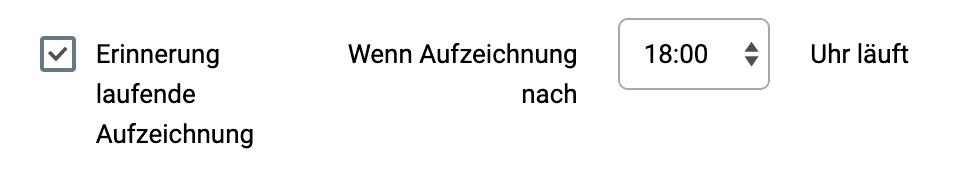 Option zur automatischen Erinnerung