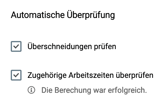 Überprüfung Projektzeit mit Arbeitszeit