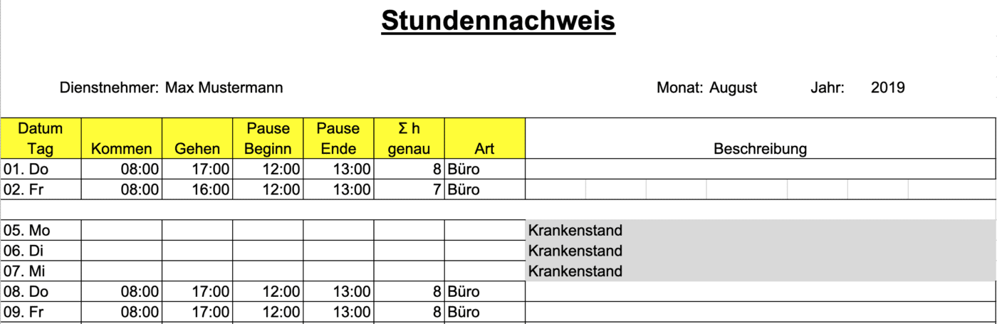 Excel Vorlage Beispiel Salden