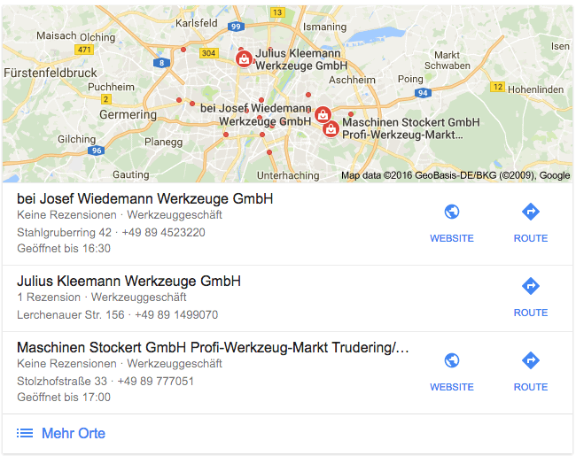 Google Suchergebnis für "Werkzeug München"