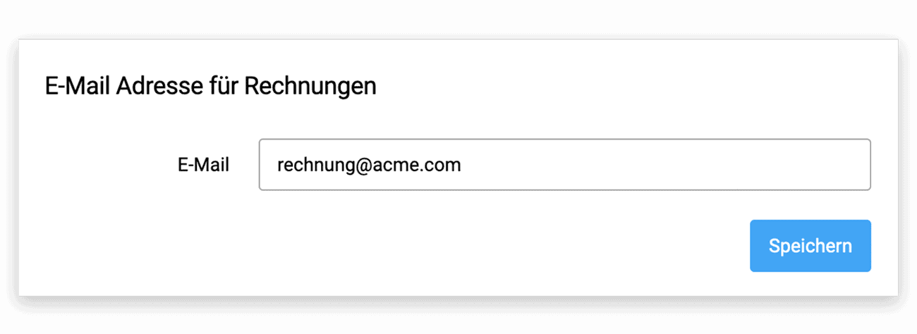 E-Mail Adresse für Rechnungen