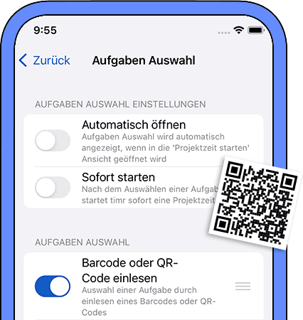 Projektzeiten per QR Code erfassen