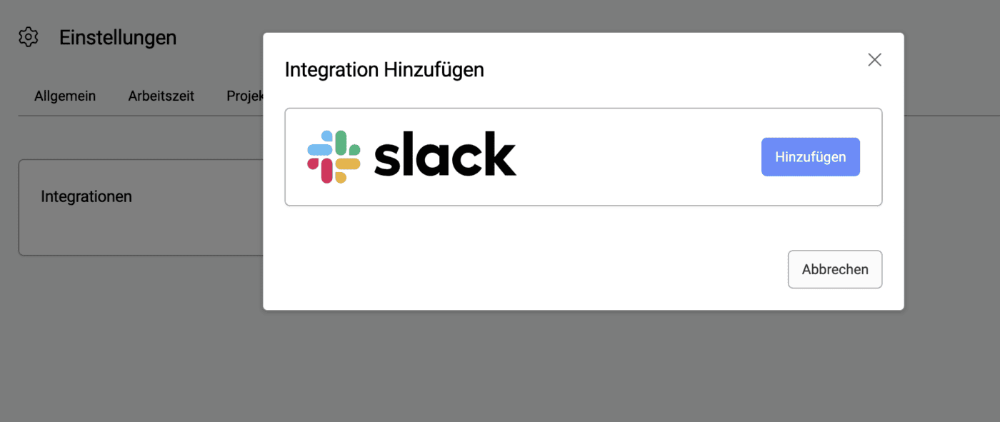 Slack mit timr verbinden