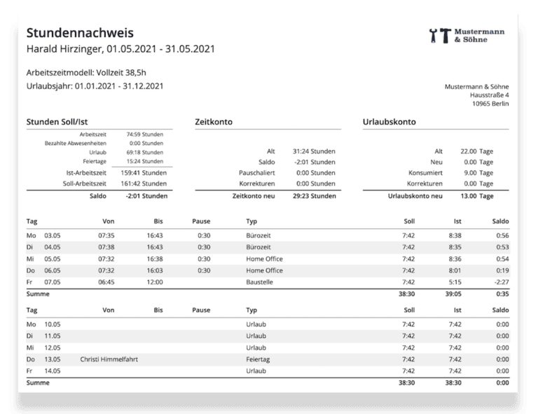 Komplette Übersicht zum Stundennachweis Inkl. Vorlage Komplette Übersicht zum Stundennachweis Inkl. Vorlage