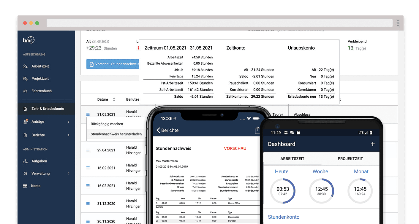 timr Stundenzettel Web App