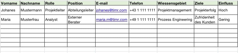tabelle stakeholderanalyse