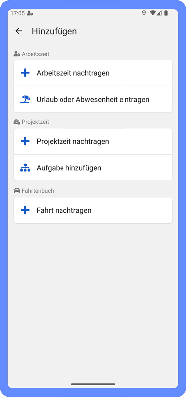 Zeiten nachtragen am Android