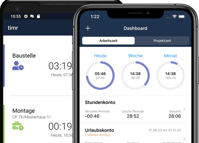 Montage Zeiterfassung per App