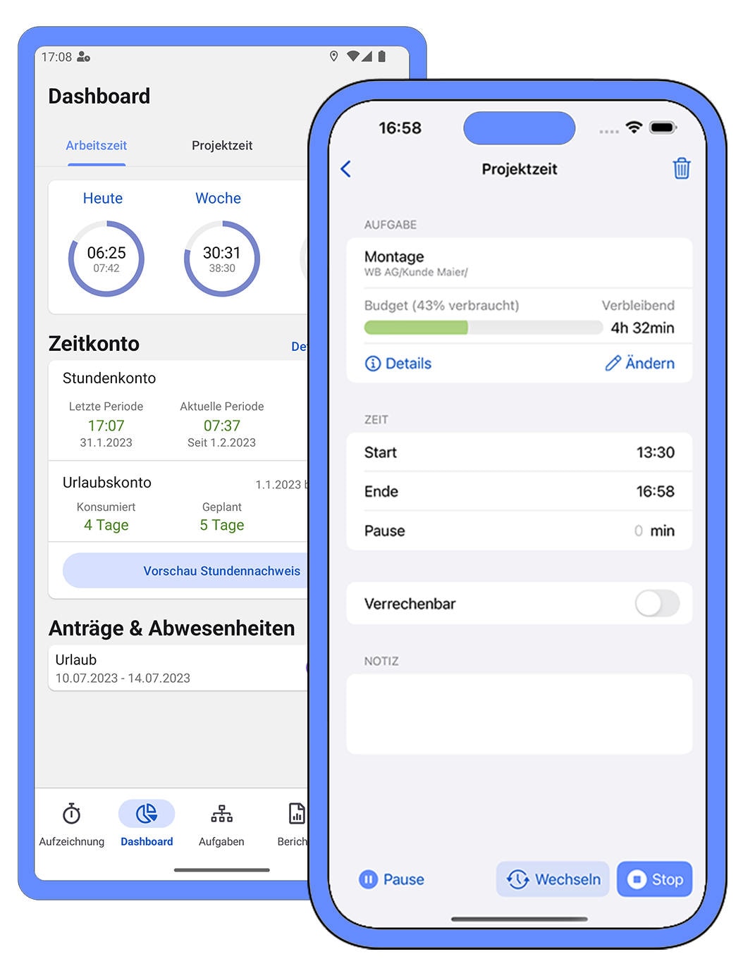 timr Zeiterfassung Apps Android iOS
