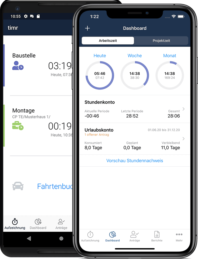 timr Zeiterfassung Stempeluhr App