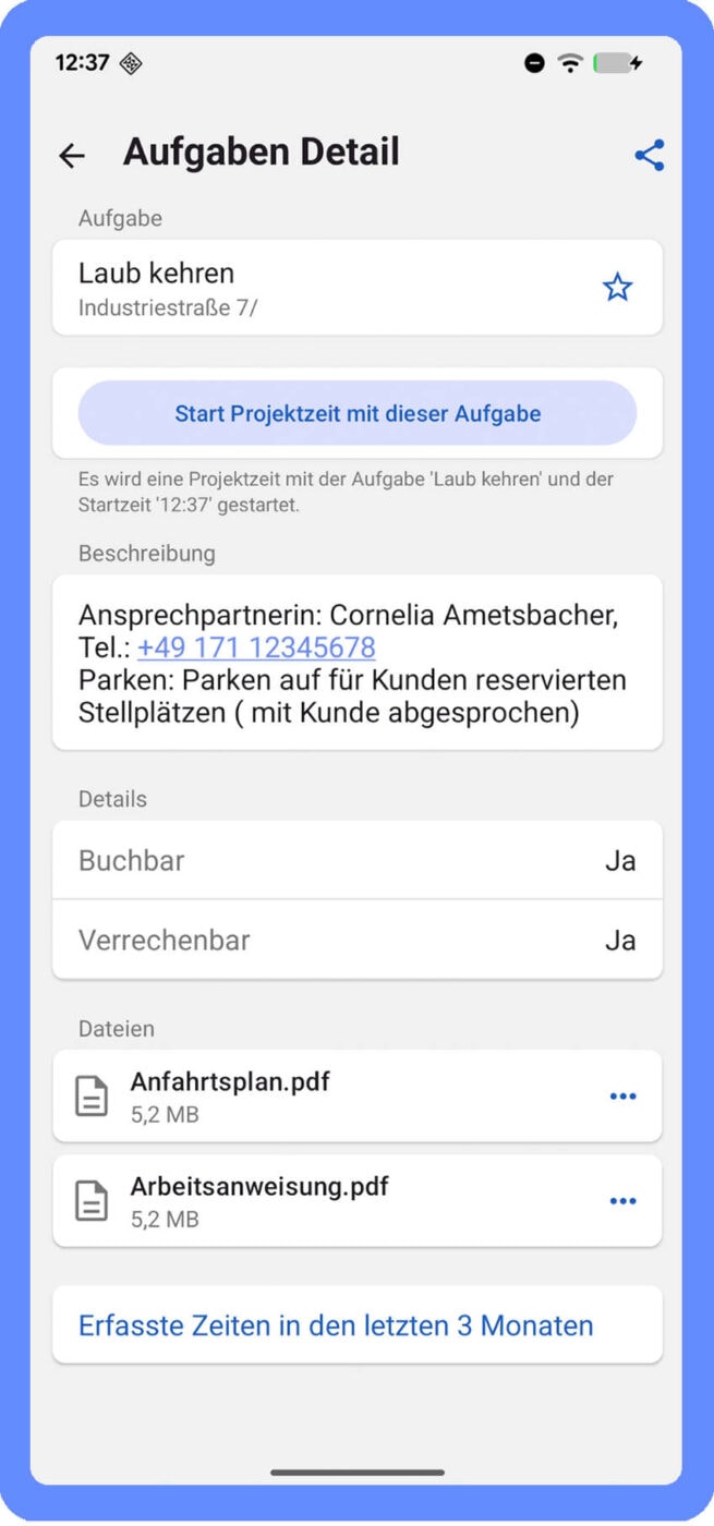 timr aufgaben detail