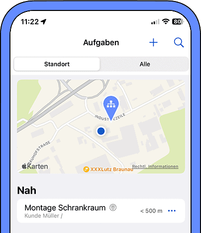 Aufgabe Standortansicht