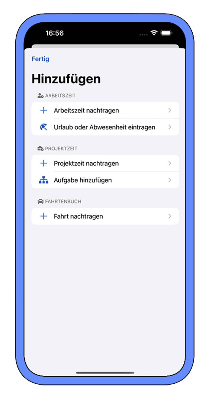 Zeiten nachtragen in der iOS App