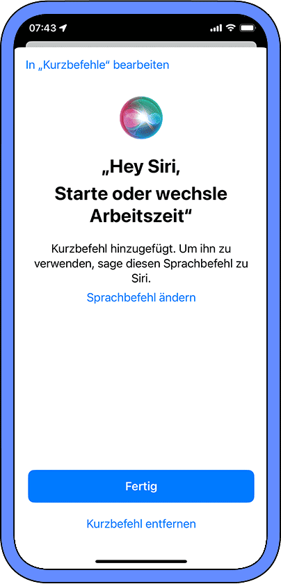 Zeiterfassung mit Siri