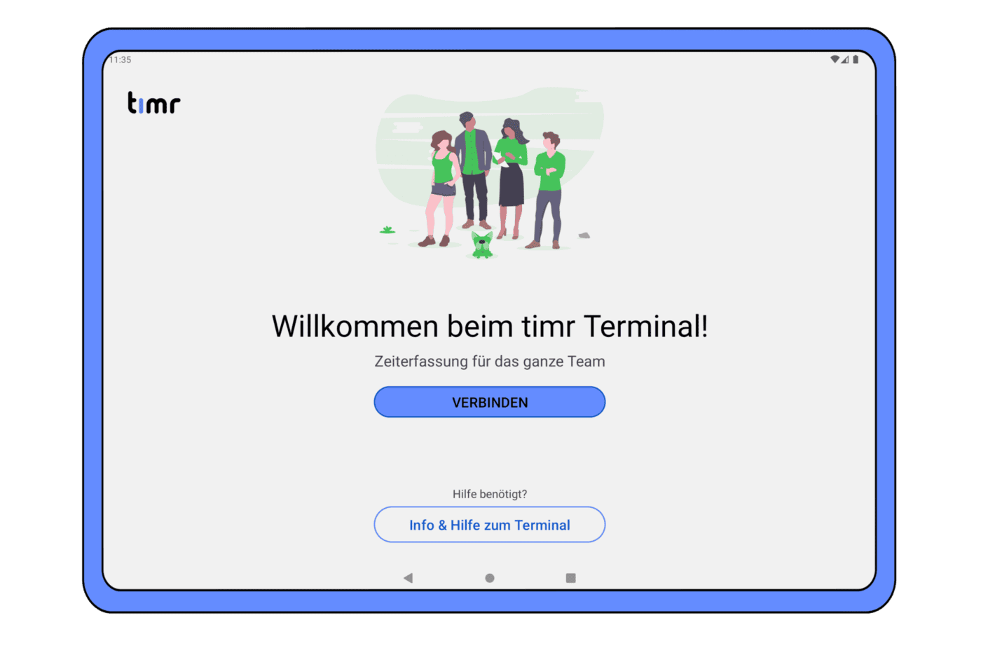 Willkommen Ansicht am Terminal