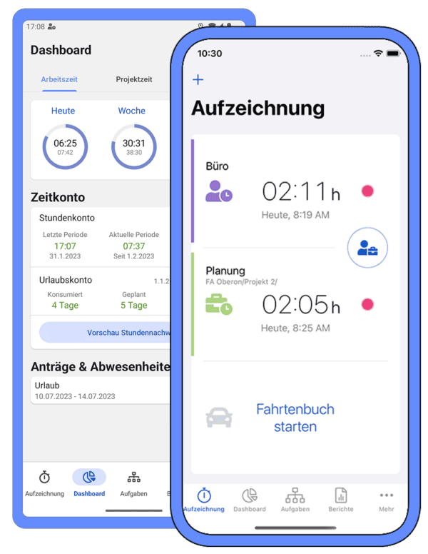 Zeiterfassung Apps für iOS und Android