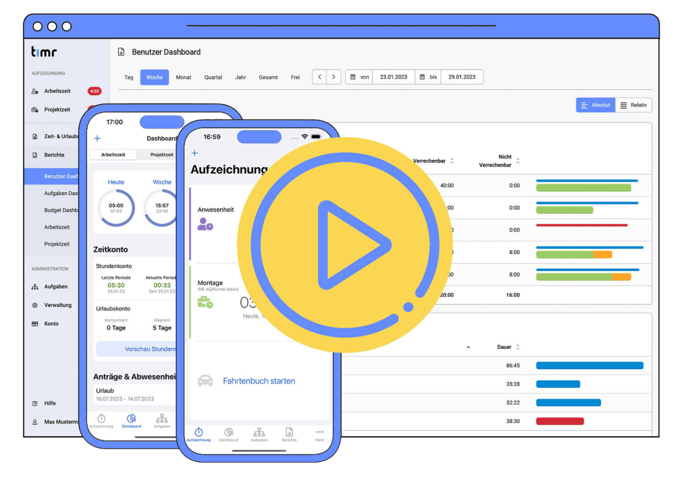 timr Zeiterfassung Video Play