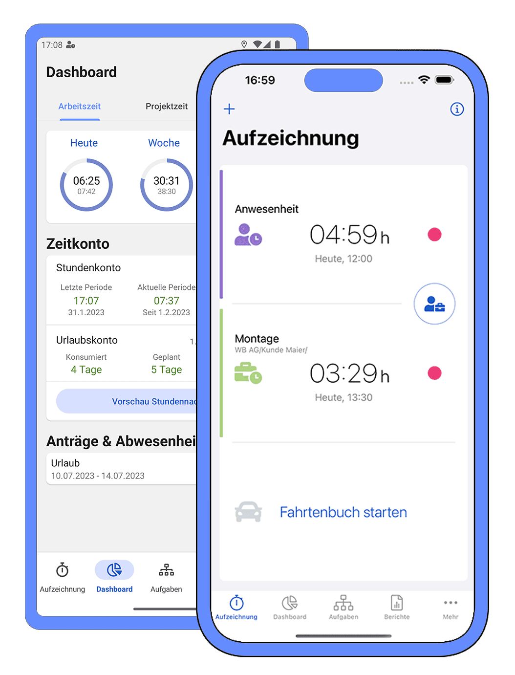 Apps für die Arbeitszeiterfassung